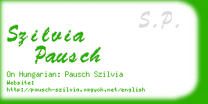 szilvia pausch business card